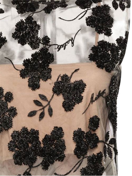 Semi-transparent black top with floral embroidery ROTATE BIRGERCHRISTENSEN | 1122582949BCR141619-4004